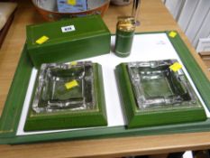 A parcel of circa 1970s desk furnishing items by Smythson