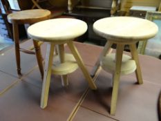 Three circular stools