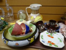 A parcel of pottery & china including lustre teaware