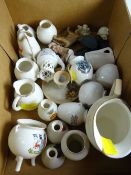 Small parcel of crestedware including Crown Devon milk jug etc