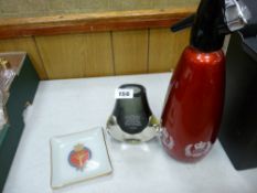 Interesting Jubilee commemorative soda syphon, 1969 commemorative glass vase and a commemorative
