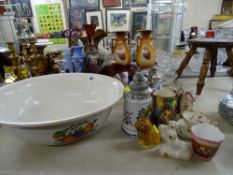 Parcel of mixed porcelain including a washbasin, German stein etc