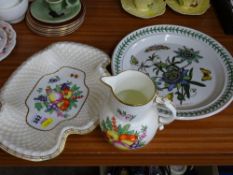 Royal Worcester Heritage Collection jug and plate and a Portmeirion 'Botanic Garden' charger