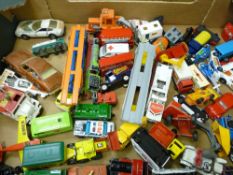 Box of diecast vehicles including Lesney, Corgi etc