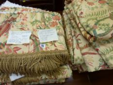 Good quality Sandersons Material lined curtains and pelmets