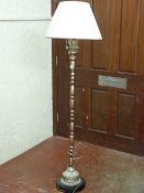 Modern metal finish standard lamp with shade E/T