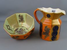 Masons Ironstone Sumatra - dragon decorated lustre jug and a bowl