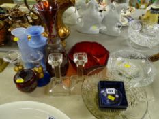 Parcel of mixed cranberry and other glassware