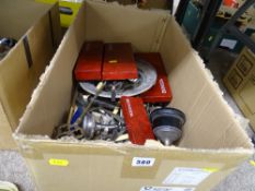 Box of flatware, electroplate etc