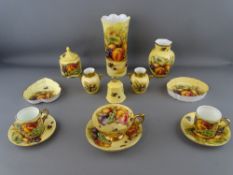 Aynsley 'Orchard Gold' - a collection of fruit decorated cabinet ware