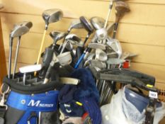 Large parcel of golf clubs and bags, trollies etc