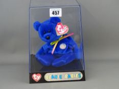 Cased Ty Beanie Baby, 1998, titled 'Clubby'