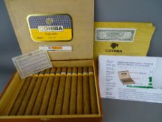 Boxed quantity of twelve Cuban Cohiba cigars