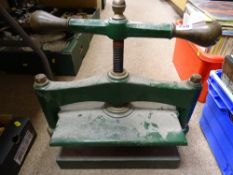 Vintage green painted book press