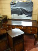Bedroom suite comprising mirrored dressing table and two polished bedside cabinets