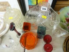 Parcel of Whitefriars and other style glassware