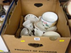 Box of Colclough teaware and similar items