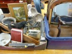 Tub and box of miscellaneous items