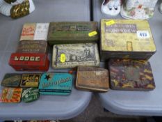Parcel of vintage advertising tins including 'Decca Needles' with contents, 'Columbia Needles'