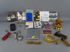 Mixed group of coins, stamps and collectables