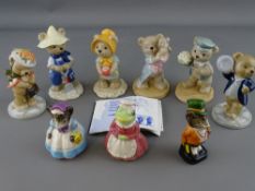 Six figurines from the 'Bing & Grondahl' teddy bear collection and three animal figurines by