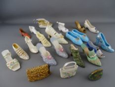 Quantity of collectable composition and ceramic shoes, boots and bags