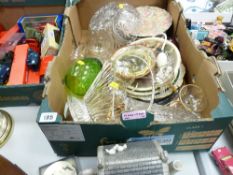 Box porcelain and glassware including novelty teapots etc