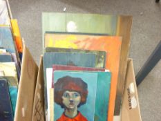 JOHN CHERRINGTON parcel of unframed oils on board