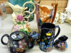 Royal Stanley 'Jacobean' teaware and lustre jugs