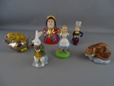 Wade ceramics - six figurines from the 'Alice in Wonderland' collection