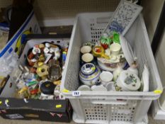 Two boxes of mixed cabinet china, other porcelain etc