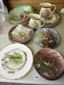 Parcel of mixed porcelain including Royal Worcester Palissy plates and jugs