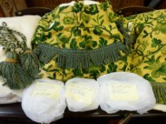 Quality tablecloth and matching fringed curtains