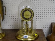 Anniversary dome clock 'Made in Germany', approx 30 cms high