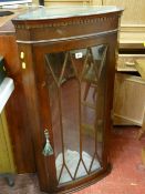 Mahogany single door wall hanging corner cupboard