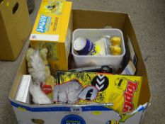 Box of mixed household contents including Burago models etc