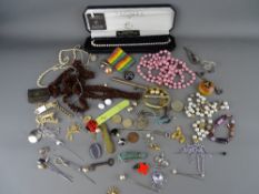 Parcel of costume jewellery including pearls, hairpins etc.