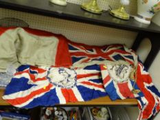 Parcel of commemorative flags etc