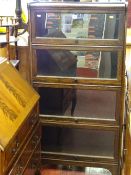 Oak Globe Wernicke style bookcase cupboard