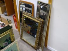 Gilt framed mirror and two other quality mirrors