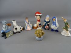 Wade ceramics - eight figurines from TV, film and pantomime