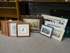 Parcel of paintings and prints etc
