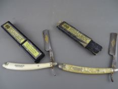 Two vintage Bismarck Solingen German cut throat razors