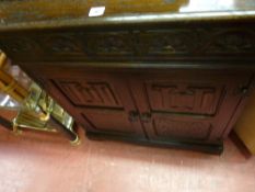 Polished wood linenfold chest