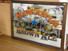 Fine pub type advertising mirror for 'Newcastle Brown Ale'