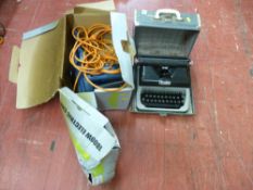 Challenge Extreme chainsaw, model no. SCS718A and a cased vintage typewriter E/T