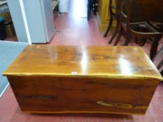 Rustic style blanket box with brass effect handles