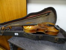 Vintage violin and bow in case