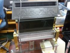 Electra Majestic coal/log effect heater and a three shelf glass entertainment unit E/T