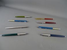 Parcel of eight biro and fountain pens
